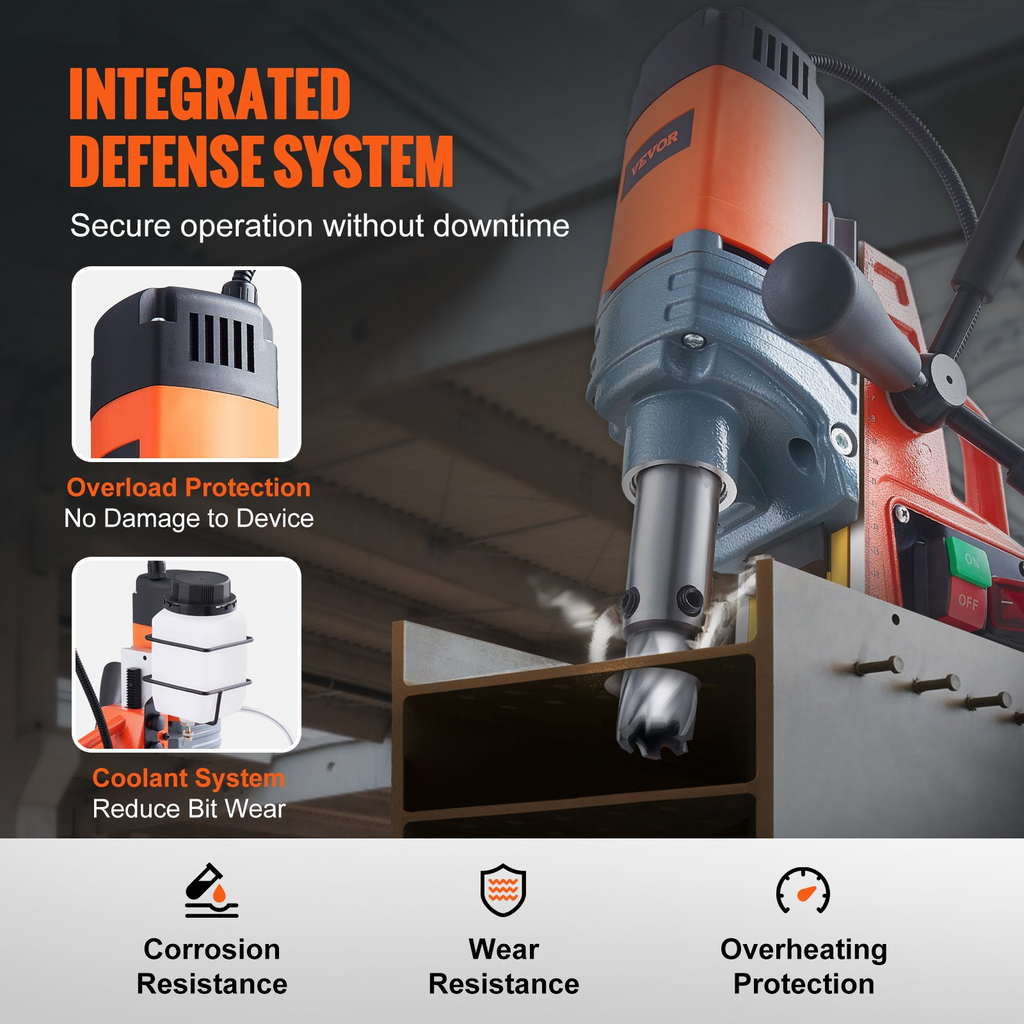 Taladro magnético portátil VEVOR de 1300 W 2922 lbf/13 000 N 810 RPM