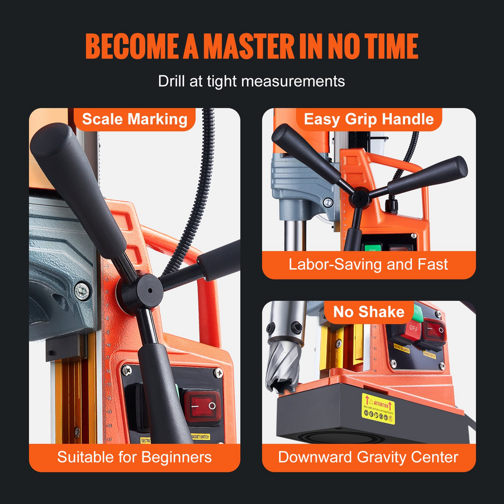 Taladro magnético portátil VEVOR de 1300 W 2922 lbf/13 000 N 810 RPM