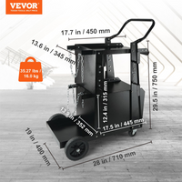 Carro de soldadura de 2 niveles capacidad de peso de 120 kg ruedas giratorias de 360°