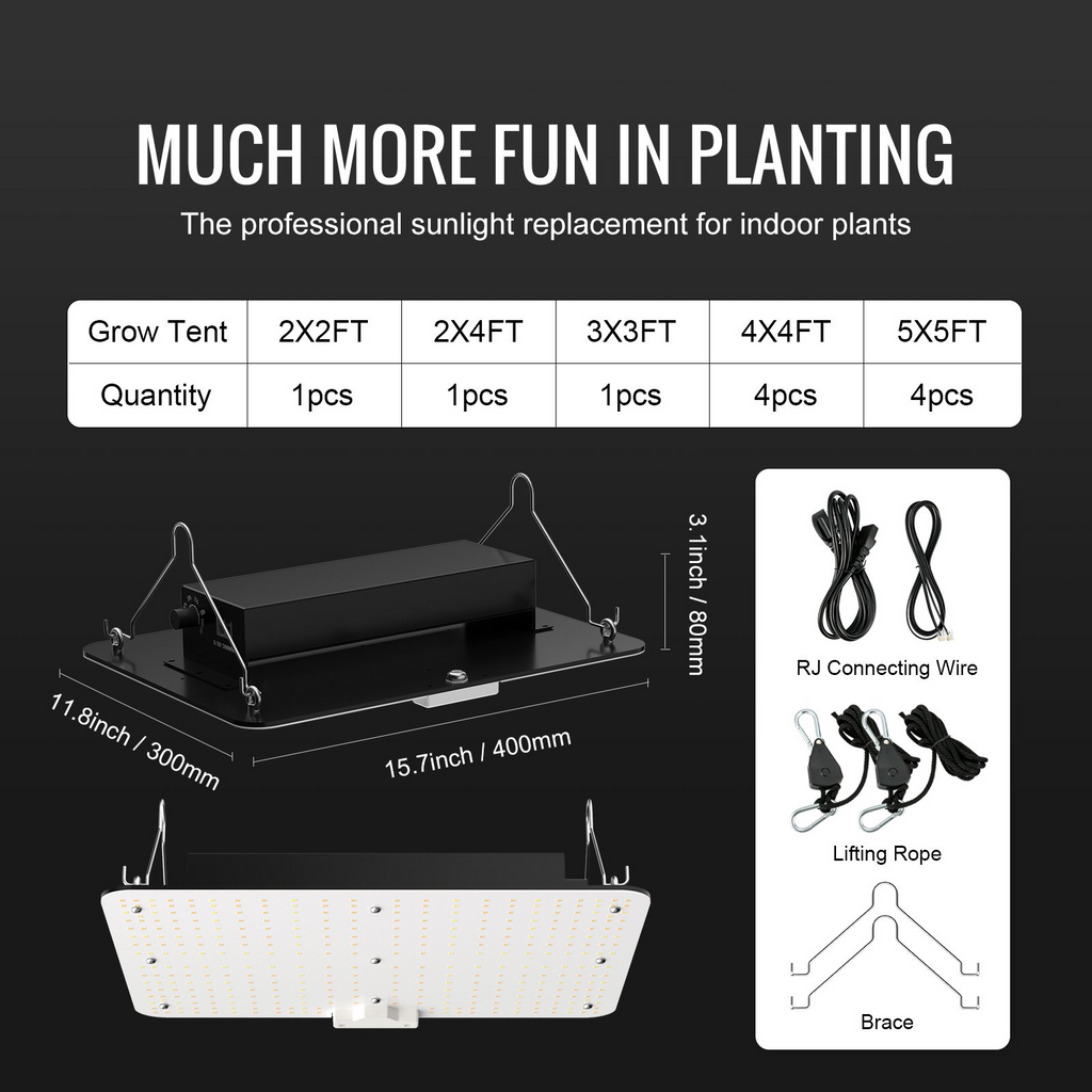 Lámpara de cultivo LED VEVOR de 150 W chips Samsung 281B+PRO para cultivo de plantas de interior 3 x 3 pies