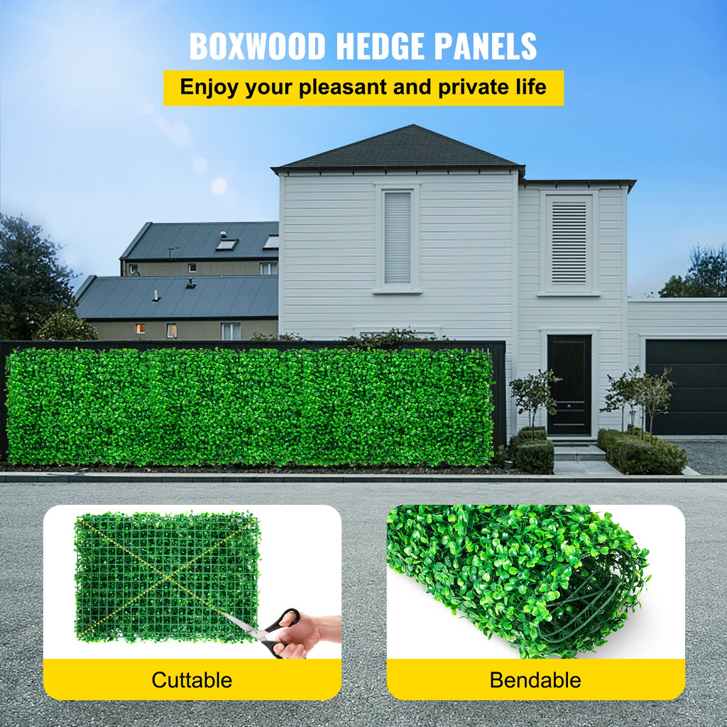 VEVOR Paneles de pared de seto artificial UV 4 piezas Fondo de pared 24X16 "4 cm