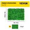 VEVOR Paneles de pared de seto artificial UV 4 piezas Fondo de pared 24X16 "4 cm