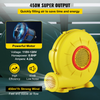 Soplador de aire VEVOR 450 W 0.6 HP para castillos inflables y toboganes amarillo