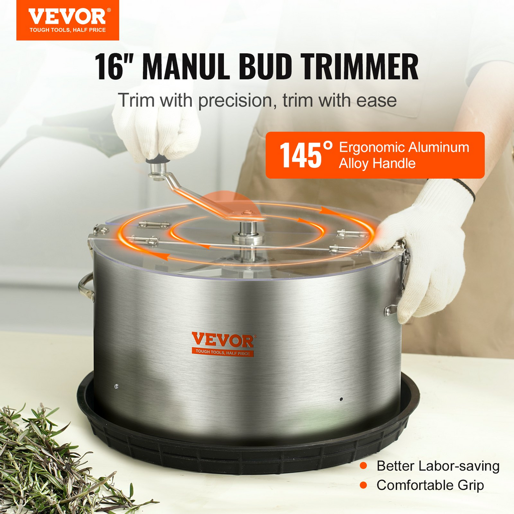 VEVOR Cortadora de cogollos manual de acero inoxidable de 16 pulgadas con cubierta de PET