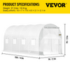 Invernadero de túnel portátil VEVOR de 15 x 7 x 7 pies con aros de acero galvanizado