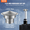 VEVOR - Tapa de chimenea de acero inoxidable de 6 pulgadas tapas aumentadas de 11,81 pulgadas