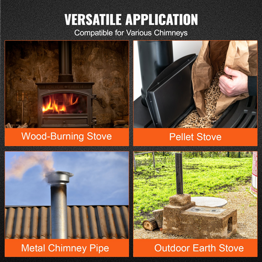 VEVOR - Tapa de chimenea de acero inoxidable de 6 pulgadas tapas aumentadas de 11,81 pulgadas