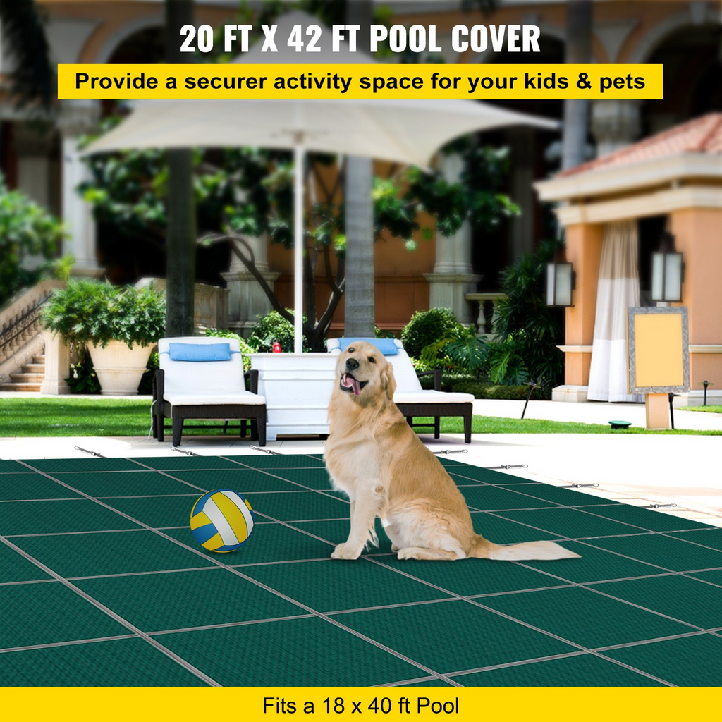 Cubierta de seguridad para piscina de 20 pies x 42 pies triple costura