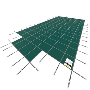 VEVOR - Cubierta de seguridad para piscinas rectangulares de 20 x 40 pies malla verde con escalones en el extremo central de 4 x 8 pies