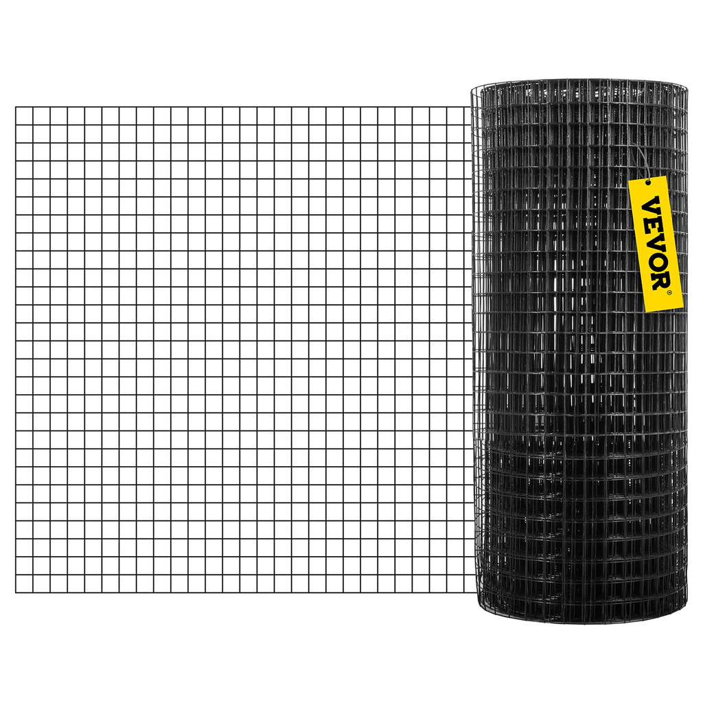 Cerca de alambre soldado VEVOR con revestimiento de vinilo para gallinas y conejos malla de 1" x 1" calibre 16, 24" x 50'
