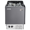 Calentador de sauna VEVOR de 4,5 KW y 220 V temporizador de 3 h y temperatura ajustable para un máximo de 105-210 pies cúbicos