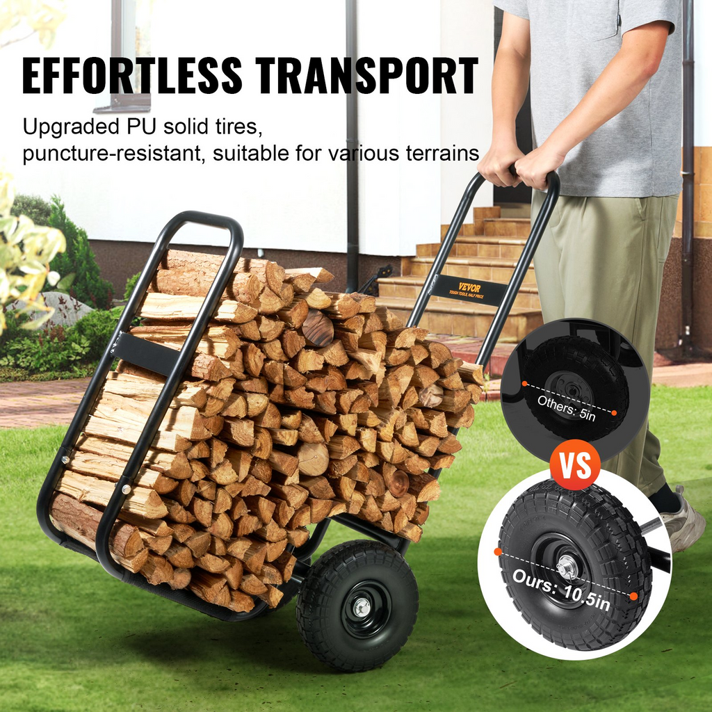 VEVOR Carrito para leña capacidad de 250 libras