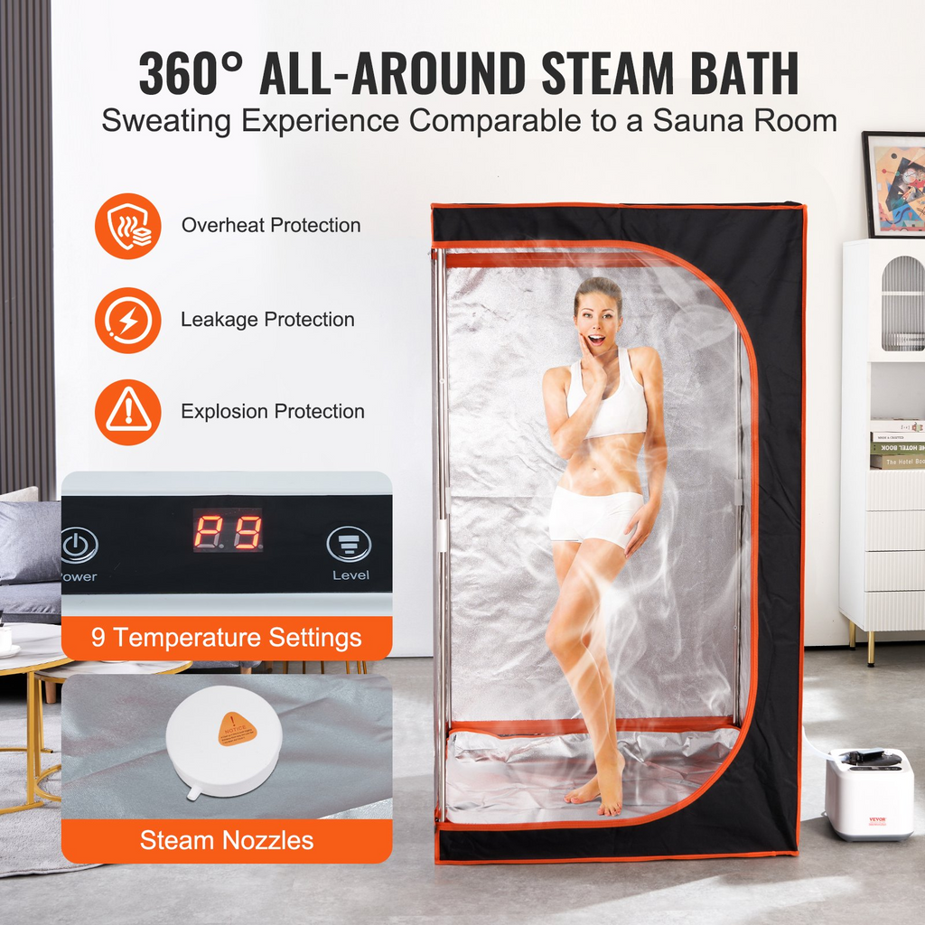 Tienda de sauna de vapor portátil VEVOR de tamaño completo de 1000 W