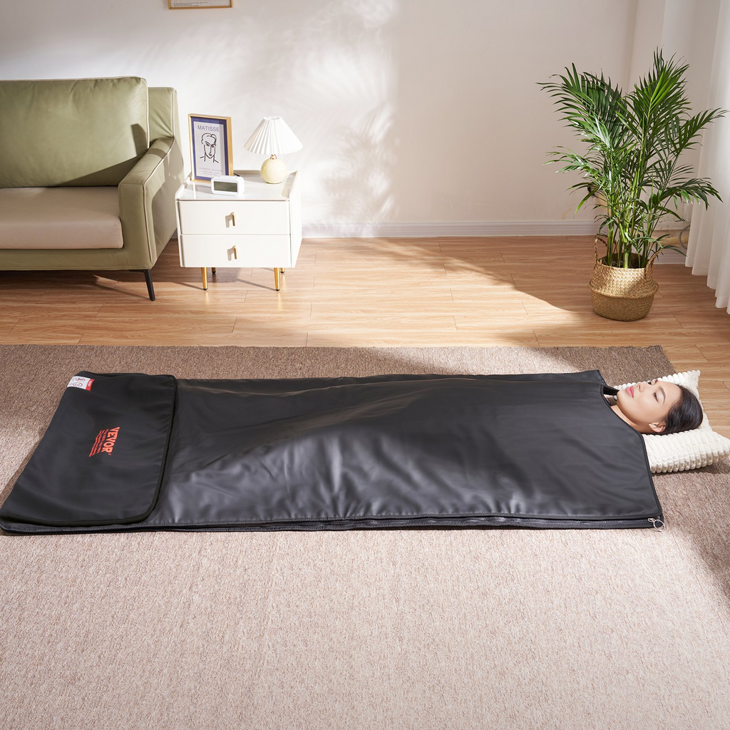 Sauna portátil de infrarrojos de PU con piedras terapéuticas y calefacción de fibra de carbono temperatura ajustable de 1 a 6 niveles de 95 a 185 ℉ temporizador de 1 a 60 minutos 75 x 35 pulgadas