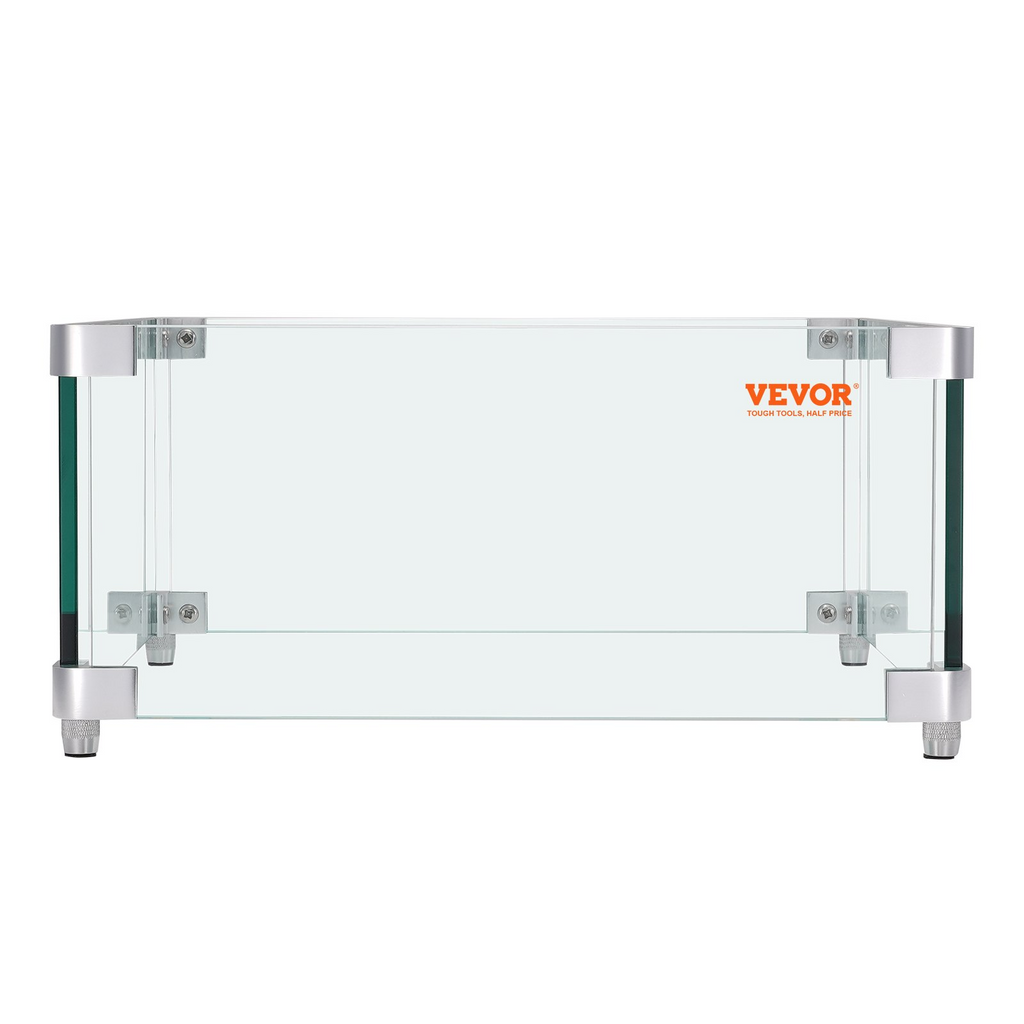 VEVOR Protector contra el viento para fogatas a gas para mesa de fuego cuadrada, 15 x 15 x 7 pulgadas