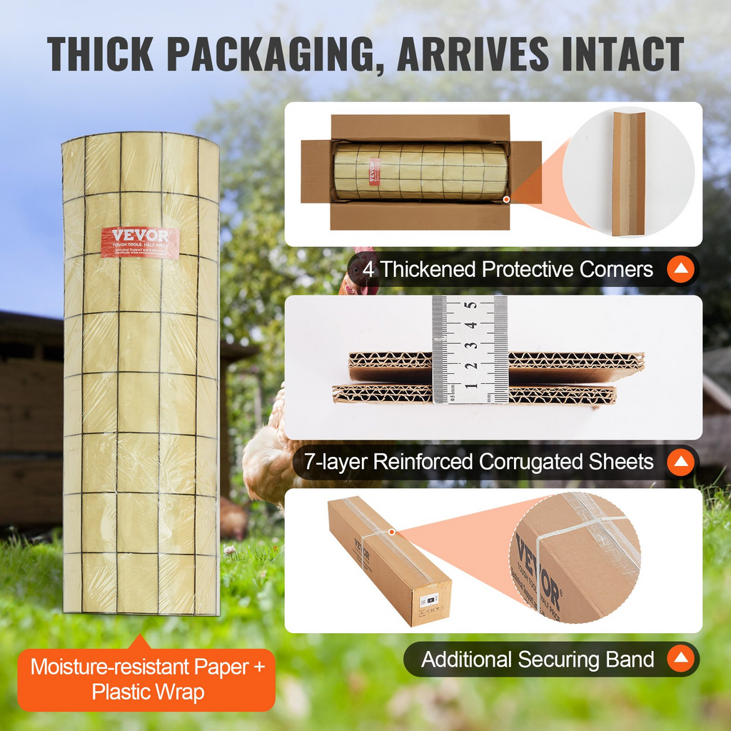 Malla metálica VEVOR rollo de malla de alambre galvanizado de 24'' x 50' calibre 16