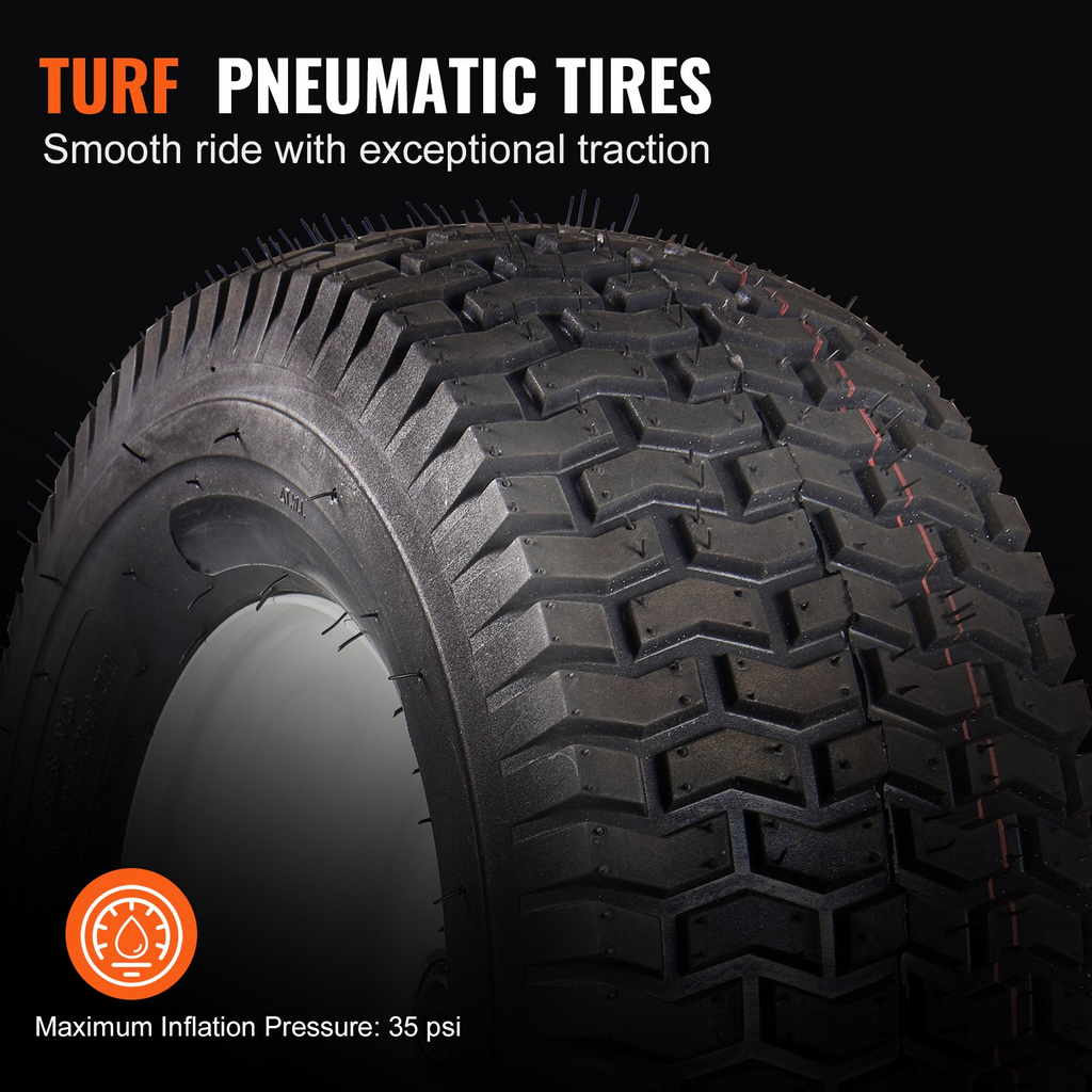 Paquete de 2 Neumáticos para tractor cortacésped VEVOR con llanta sin cámara de 16 x 6,5 a 8" 3" tamaño de buje de 3/4"