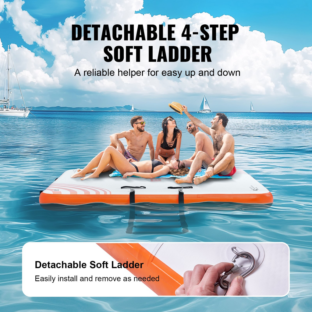 VEVOR Muelle flotante inflable de 6 x 5 pies