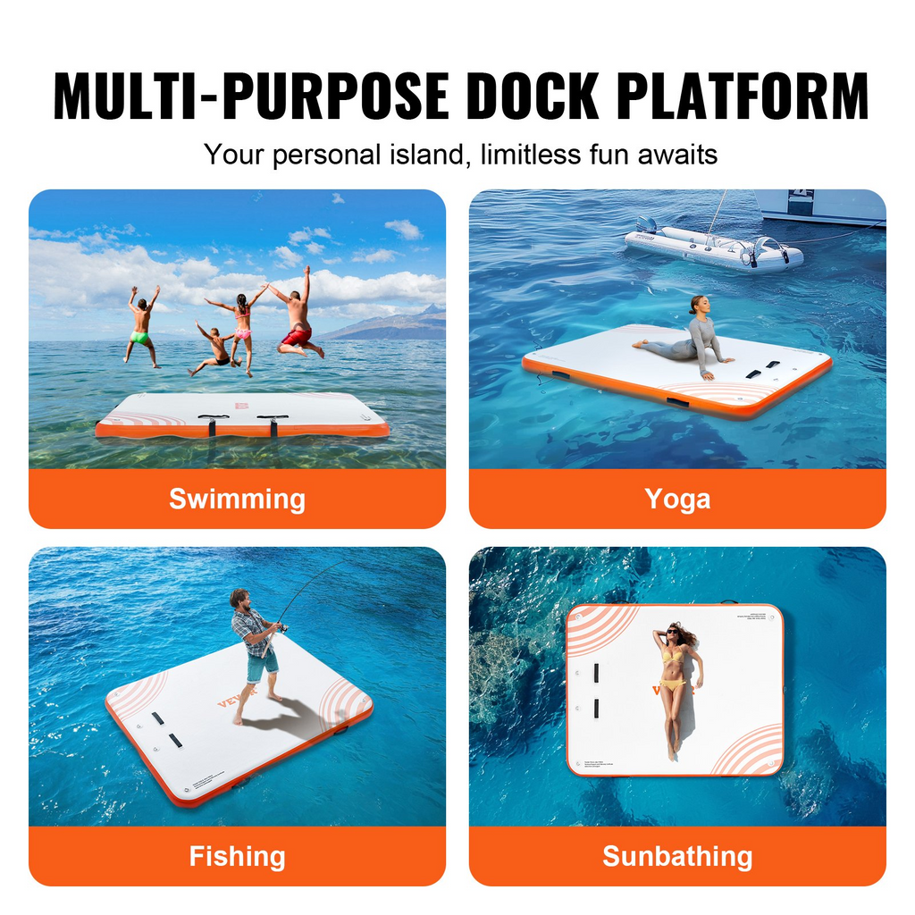 VEVOR Muelle flotante inflable de 6 x 5 pies