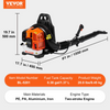 Soplador de hojas con mochila VEVOR 2 tiempos 52 CC con tanque de combustible de 1,37 L 480 CFM 175 MPH