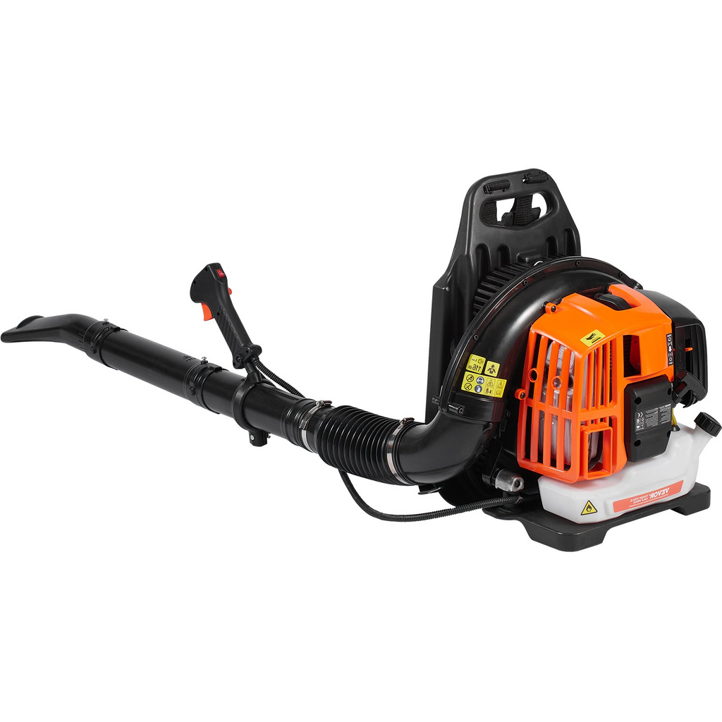 Soplador de hojas con mochila VEVOR 2 tiempos 52 CC con tanque de combustible de 1,37 L 480 CFM 175 MPH