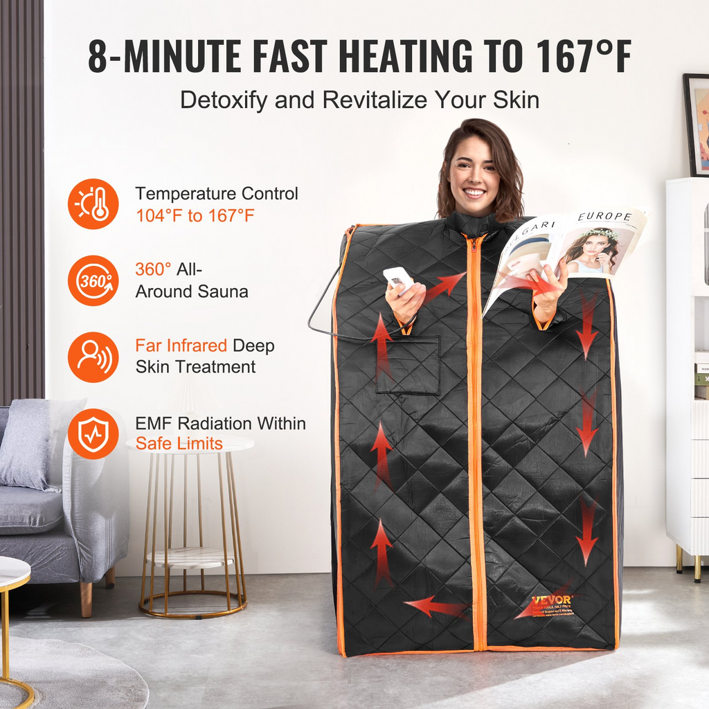 Tienda de sauna VEVOR con infrarrojos lejanos de 1050 W
