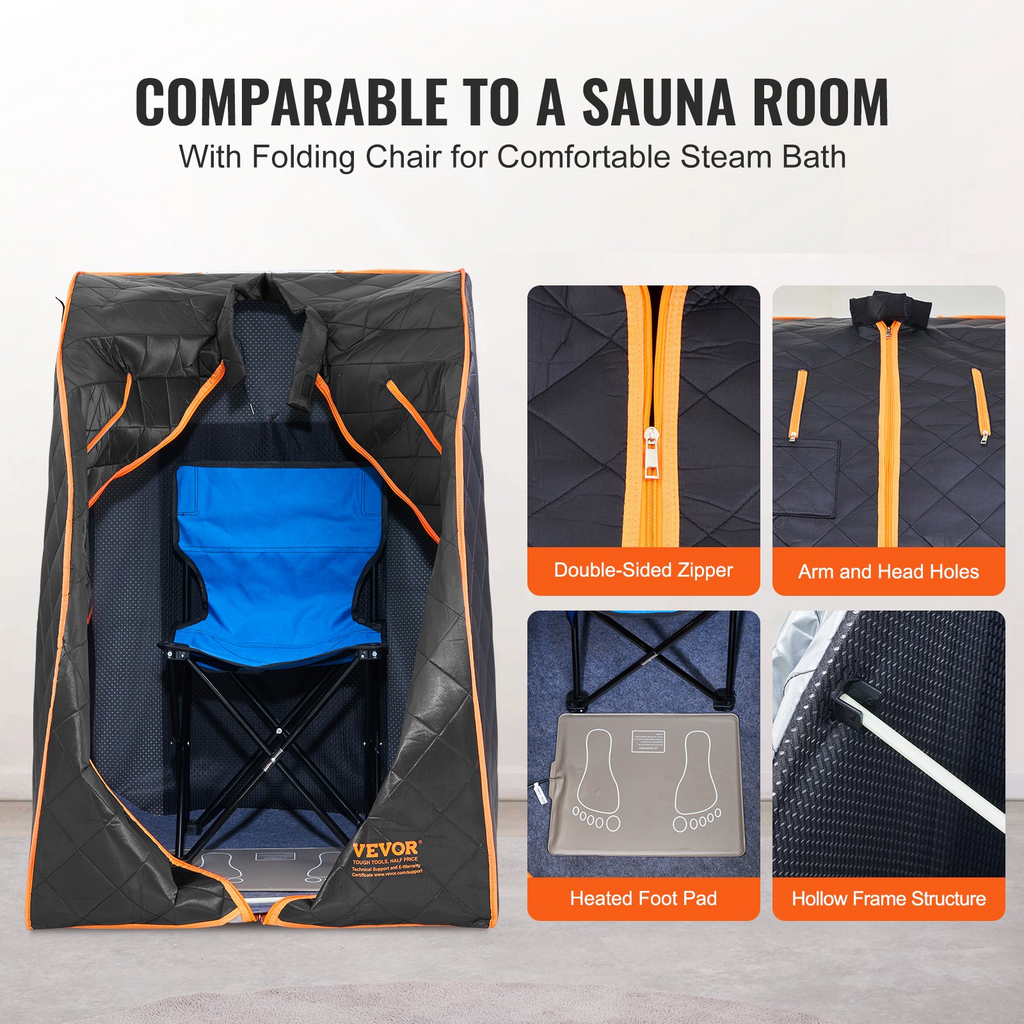 Tienda de sauna VEVOR con infrarrojos lejanos de 1050 W