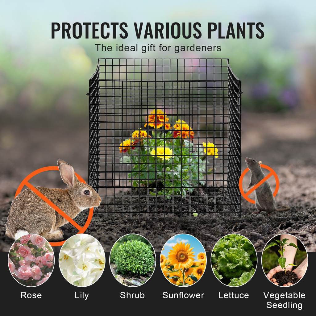 VEVOR - Paquete de 10 protectores de plantas de animales de 12 x 12 pulgadas