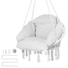 Silla colgante tipo hamaca VEVOR de macramé con cojín para interior y exterior