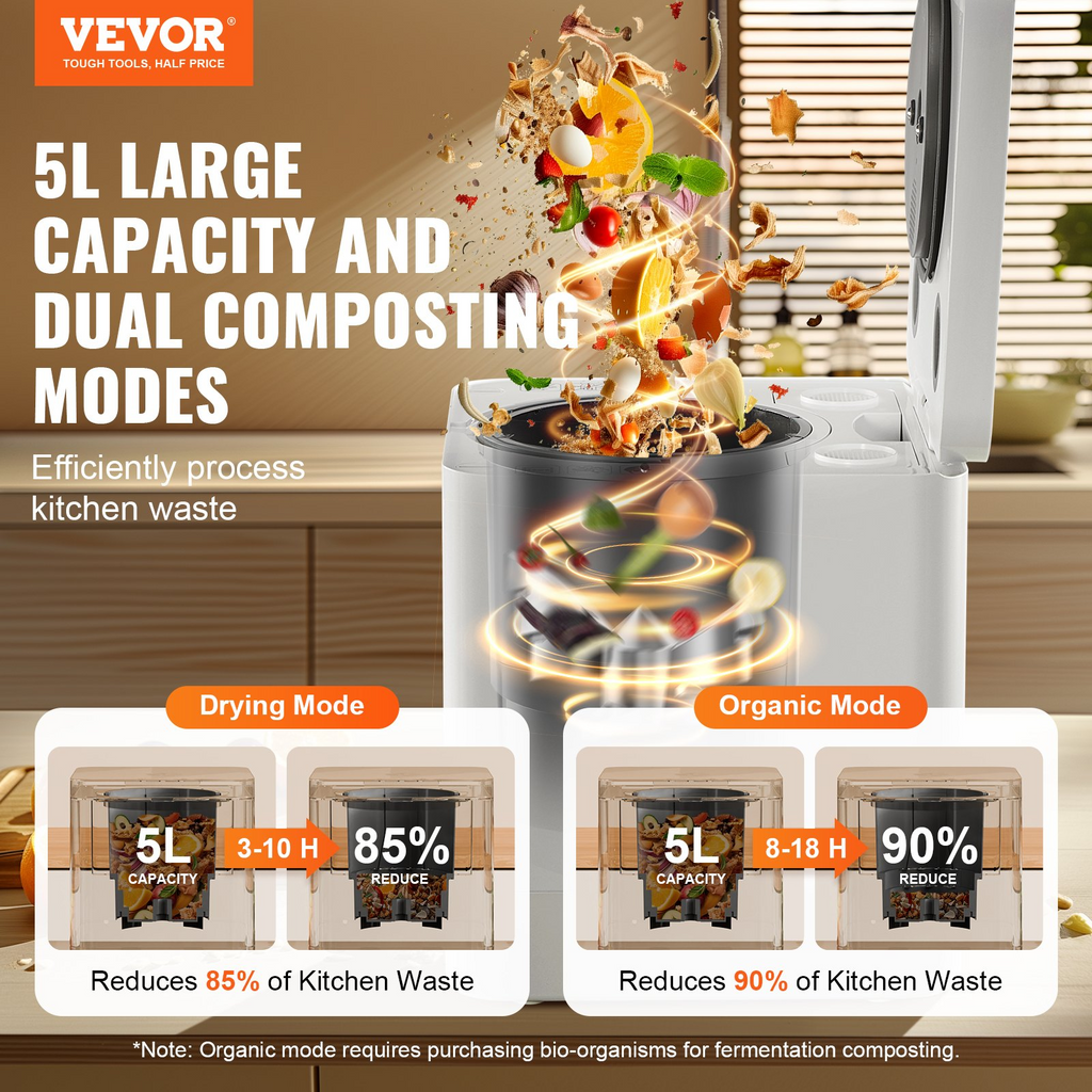 Compostador eléctrico de cocina VEVOR de 5 l