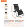 Sillón reclinable Zero Gravity de 26" de VEVOR para interior y exterior