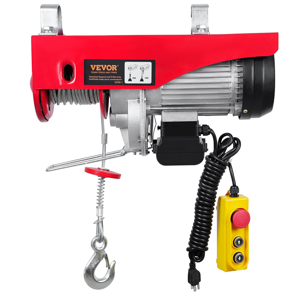 Polipasto eléctrico VEVOR de garaje de 440 libras con control por cable de 14 pies  de 110 voltios altura de elevación de un solo cable de 40 pies