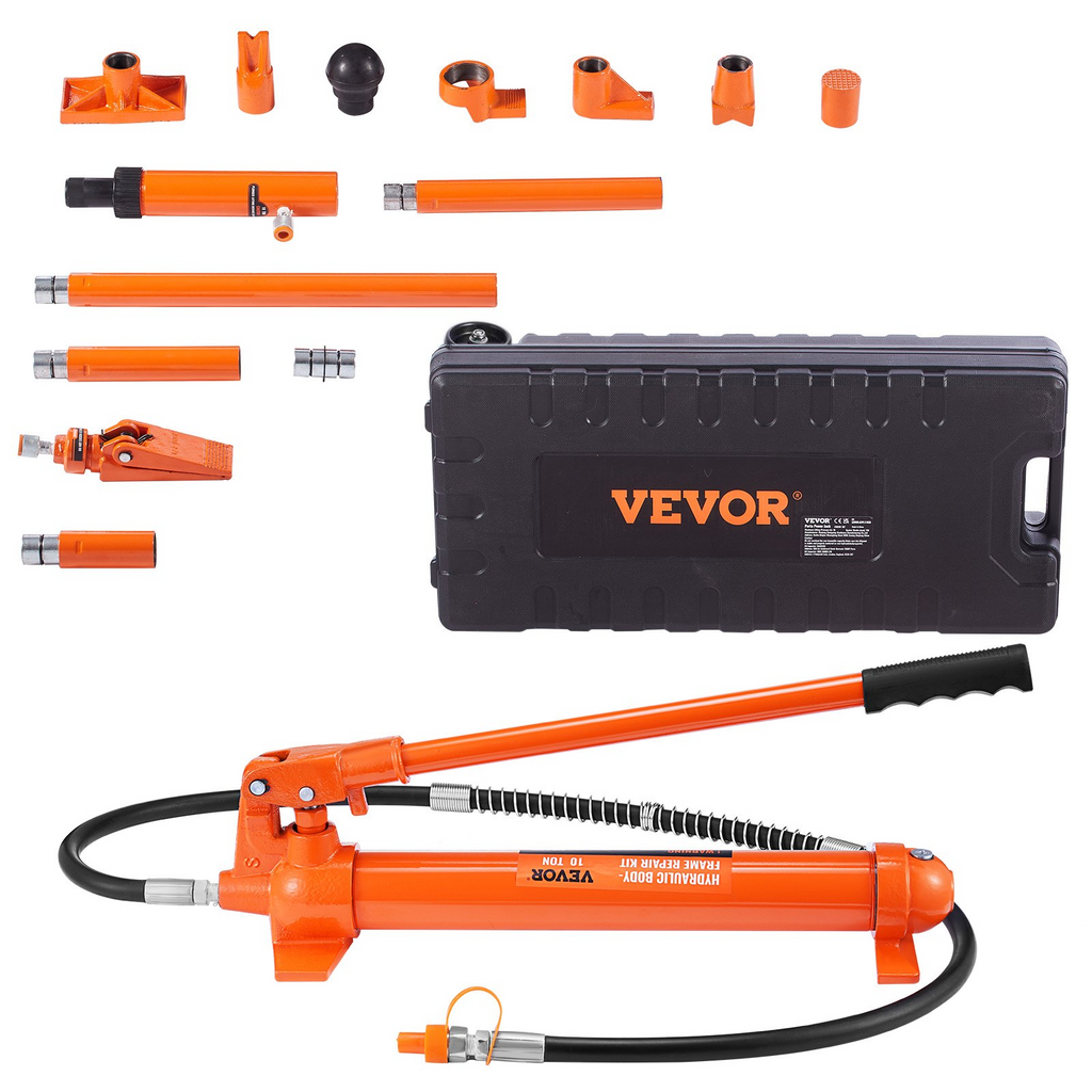 Kit de potencia portátil de 10 toneladas cilindro hidráulico con bomba de 4,6 pies/1,4 m (22 046 libras)