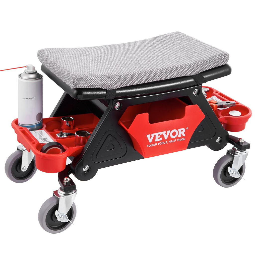 Taburete mecánico VEVOR capacidad de 300 libras con ruedas de 4"