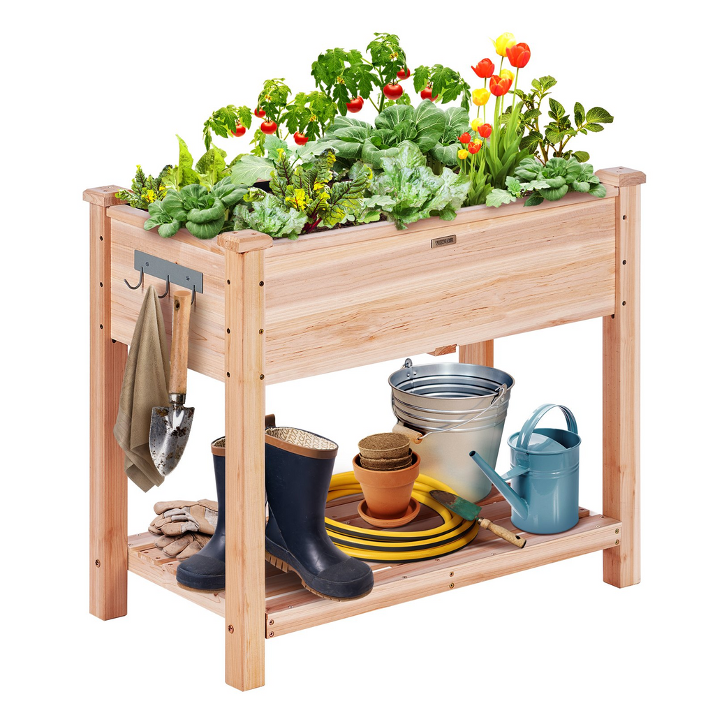 VEVOR - Macetero elevado de madera para jardín 33,9 x 18,1 x 30 pulgadas