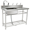 Fregadero de acero inoxidable VEVOR de 1 compartimento con grifo de banco de trabajo y patas 39,4 x 19,1 x 37,4