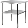 Mesa de preparación de acero inoxidable VEVOR 30 x 30 x 36 pulgadas capacidad de carga de 800 libras
