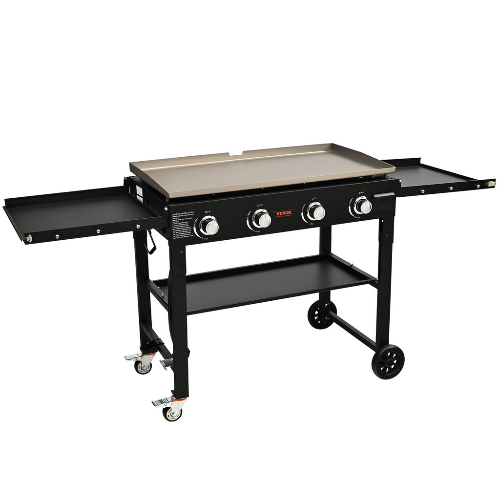 Plancha comercial VEVOR sobre carrito de 36" 4 quemadores - 60 000 BTU