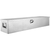 Caja de herramientas de aluminio resistente para caja de camión con placa de diamante con manija lateral y llaves de bloqueo