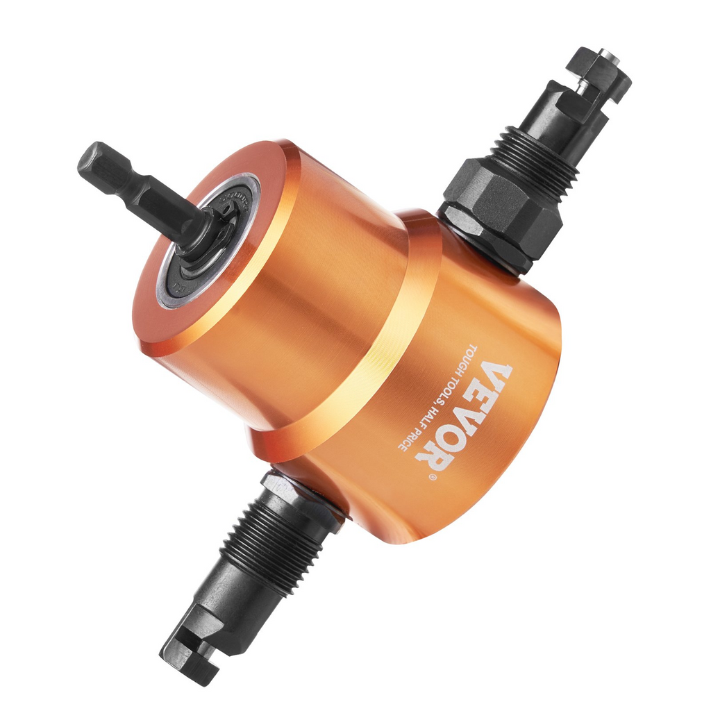 VEVOR Cortadora de chapa de doble cabezal accesorio de taladro de 360 grados con punzón y matriz adicionales