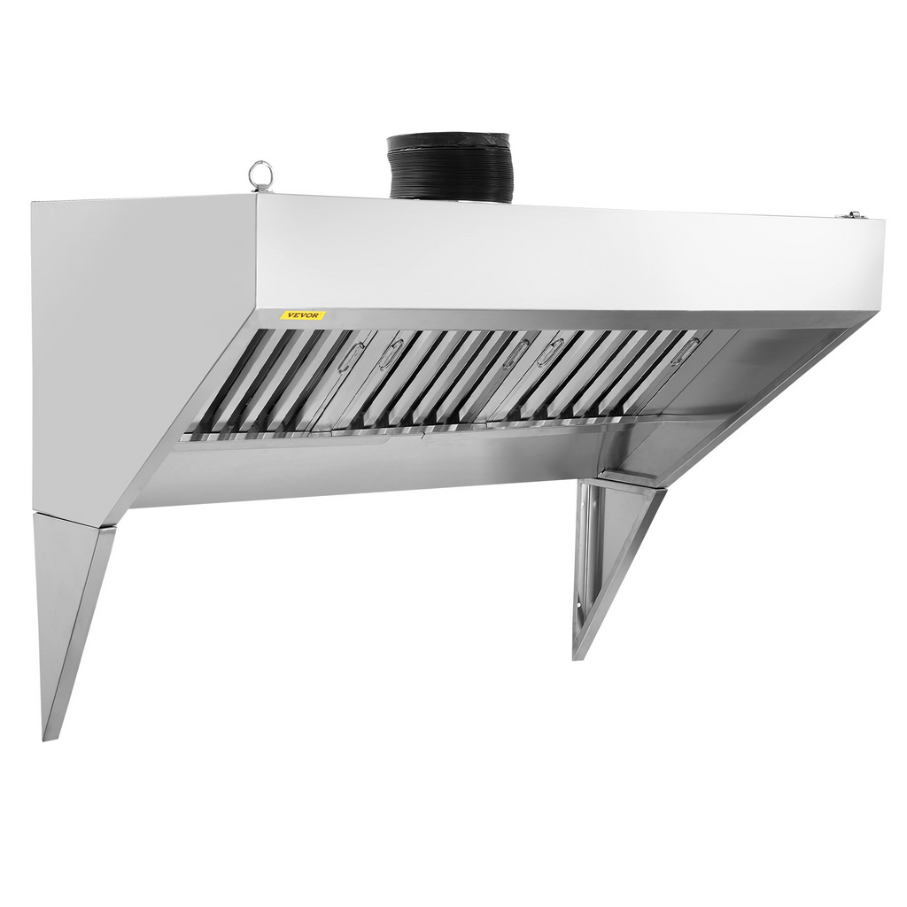 Campana extractora comercial VEVOR de 7 pies para camiones de comida con 3 rejillas de filtro de aceite desmontables en forma de U