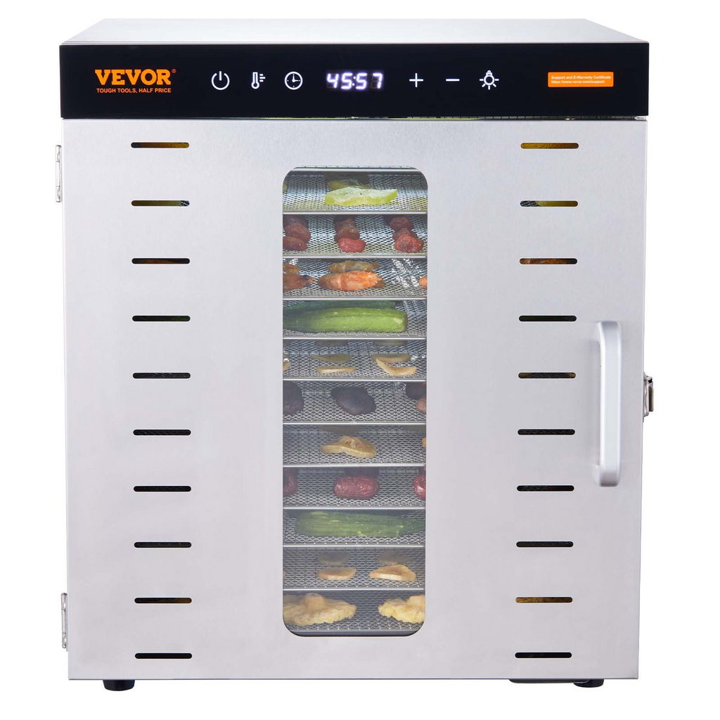 Máquina deshidratadora de alimentos VEVOR 10 bandejas de acero inoxidable