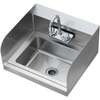 Lavamanos comercial con grifo y protector contra salpicaduras lateral 17 x 12,8 pulgadas