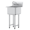 Fregadero de acero inoxidable VEVOR para uso general y preparación de un solo tazón de 18" x 41"