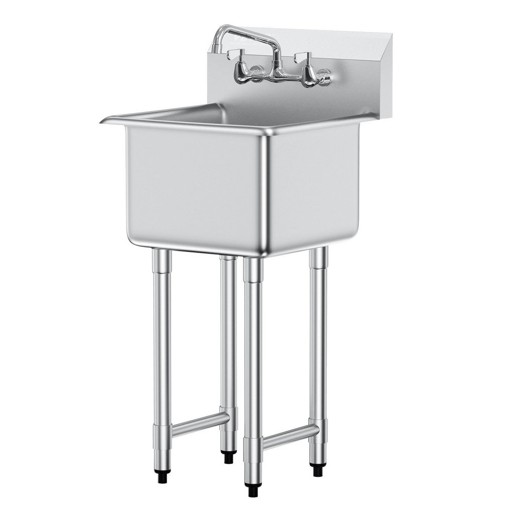 Fregadero de acero inoxidable VEVOR para uso general y preparación de un solo tazón de 18" x 41"