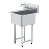 Fregadero de acero inoxidable VEVOR para uso general y preparación de 1 compartimento de un solo tazón de 21" x 41"