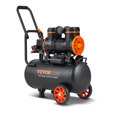 Compresor de aire VEVOR de 6,3 galones 1450 W 3,35 CFM a 90 PSI 70 dB ultra silencioso sin aceite
