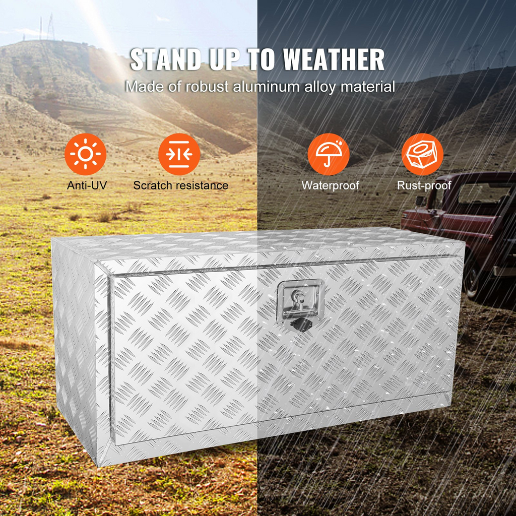 VEVOR Caja de almacenamiento para debajo de la carrocería de camión 36" × 14" × 16"