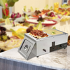 Calentador de alimentos comercial de 2 sartenes de 2 x 12 qt, 1500 W con control de temperatura de 86 a 185 °F