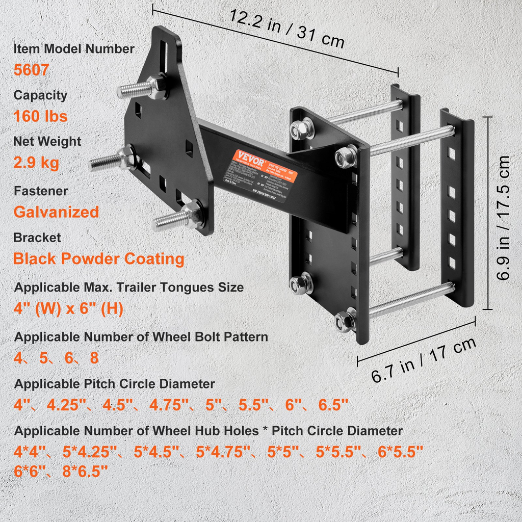 Porta llantas de repuesto VEVOR capacidad de 160 lb